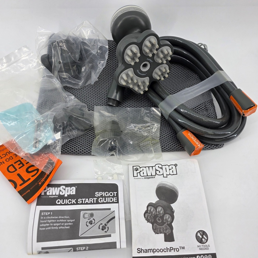 Oxygenics PawSpa Shampooch Pro Pet‎ Grooming Shower Head System Grey 50548